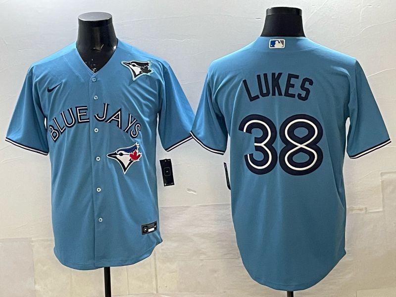 Men 2025 Nike Toronto Blue Jays #38 Lukes Light Blue Game MLB Jersey 04->toronto blue jays->MLB Jersey